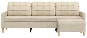 Sofa 3-osobowa z podnÃ³Å¼kiem, kremowa, 210 cm, tkaninÄ