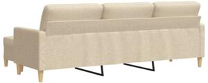 Sofa 3-osobowa z podnÃ³Å¼kiem, kremowa, 210 cm, tkaninÄ