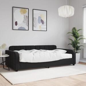 Sofa z materacem do spania, czarna, 100x200 cm, aksamit