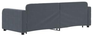 Sofa rozsuwana z szufladami, ciemnoszara, 80x200 cm, aksamit