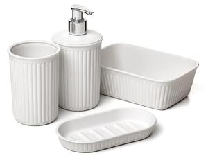 Zestaw akcesoriów łazienkowych - 4 elementy - Plastik - Bez BPA - Minimalistyczny