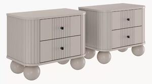 Zestaw szafek nocnych Vesper 56 cm - kaszmir / czarne uchwyty / nogi kule