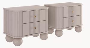 Zestaw szafek nocnych Vesper 56 cm - kaszmir / złote uchwyty / nogi kule