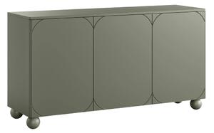 Komoda Sonatia II 150 cm trzydrzwiowa - oliwka / nogi kule