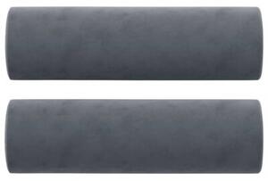 Sofa 3-osobowa z poduszkami, ciemnoszara, 180 cm, aksamit