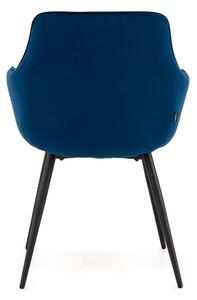 MebleMWM Krzesło tapicerowane granatowe DC0082-7 welur