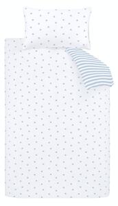 Biało-niebieska bawełniana pościel dziecięca jednoosobowa 135x200 cm Mini Star & Stripes – Bianca