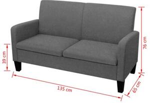 Kanapa 2-osobowa, ciemnoszara, 135x65x76 cm