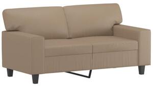 Sofa 2-osobowa z poduszkami, cappuccino, 120 cm, sztuczna skÃ³ra