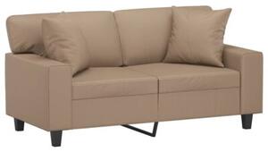 Sofa 2-osobowa z poduszkami, cappuccino, 120 cm, sztuczna skÃ³ra