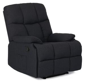 Czarny pikowany fotel rozkładany do salonu - Invo