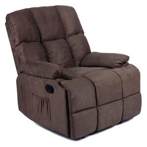 Brązowy rozkładany elegancki fotel wypoczynkowy - Invo
