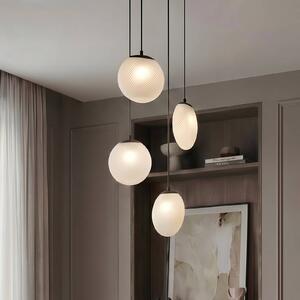 Lampa wisząca szklana Lunelle Lucande, możliwość ściemniania, salon / jadalnia, szkło, nowoczesny