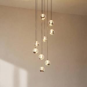 Lampa wisząca szklana Hayley Lucande, przezroczysty / transparentny, salon / jadalnia, szkło, nowoczesny