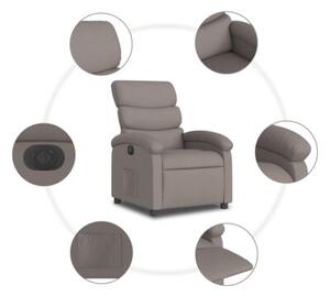 Elektryczny fotel rozkÅadany, kolor taupe, obity tkaninÄ