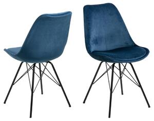 Krzesła Eris do jadalni tapicerowane - niebieskie
