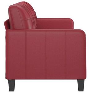 Sofa, 3-osobowa winna czerwieÅ, 180 cm, sztuczna skÃ³ra