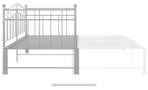 Sofa z wysuwaną ramą łóżka, szara, metalowa, 90x200 cm