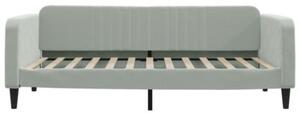 Sofa z materacem do spania, jasnoszara, 100x200 cm, aksamit