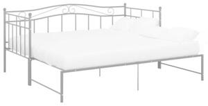 Sofa z wysuwaną ramą łóżka, szara, metalowa, 90x200 cm