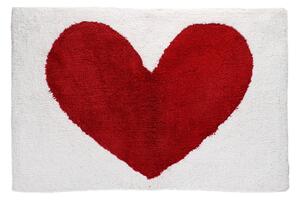 Czerwono-biały dywanik łazienkowy 50x80 cm Heart – Rex London