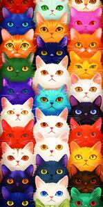 Szybkoschnący ręcznik plażowy MEOW 100x180 cm kolorowy, 100% mikrofibra
