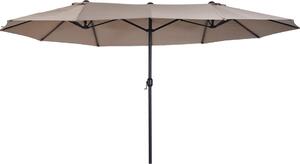Outsunny Podwójny Parasol Ogrodowy Parasol Targowy z Korb Rczn 460 x 270 cm
