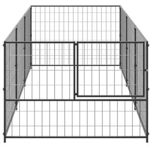 Kojec dla psa, czarny, 3 m², stalowy