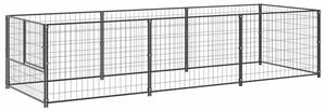 Kojec dla psa, czarny, 3 m², stalowy