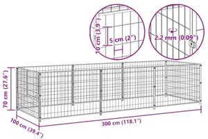 Kojec dla psa, czarny, 3 m², stalowy
