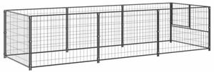 Kojec dla psa, czarny, 3 m², stalowy