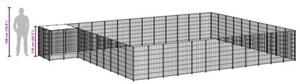 Kojec dla psa, srebrny, 37,51 m², stalowy