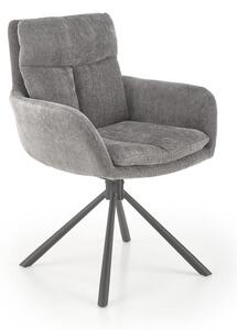 Krzesło obrotowe K495, tapicerowane, do jadalni, szare