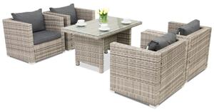 Meble ogrodowe z technorattanu Roma Premium 4 Garden Point szare
