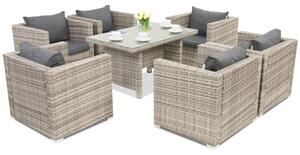 Meble ogrodowe z technorattanu Roma Premium 6 Garden Point szare
