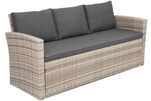Trzyosobowa sofa z technorattanu Marsylia Garden Point szara