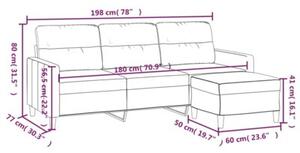Sofa 3-osobowa z podnÃ³Å¼kiem, ciemnoszary, 180 cm, tkaninÄ