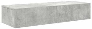 Półka ścienna z szufladami, szarość betonu 100x36x19 cm