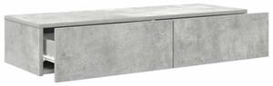 Półka ścienna z szufladami, szarość betonu 100x36x19 cm