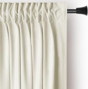 Kremowa aksamitna zasłona częściowo zaciemniająca (dimout) 140x245 cm Pleat – Restilo