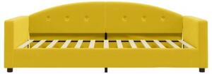 Sofa z materacem do spania, żółta, 100x200 cm, aksamit