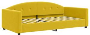 Sofa z materacem do spania, żółta, 100x200 cm, aksamit