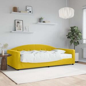 Sofa z materacem do spania, żółta, 100x200 cm, aksamit