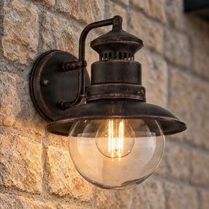 Zewnętrzna Lampa Lindby, EDDIE, ściemnialny, brąz rdzawy, balkon, metal, dworkowy | rustykalny