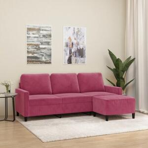 Sofa 3-osobowa z podnÃ³Å¼kiem winna czerwieÅ 180 cm, aksamit