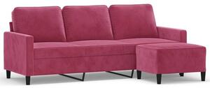 Sofa 3-osobowa z podnÃ³Å¼kiem winna czerwieÅ 180 cm, aksamit
