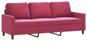 Sofa 3-osobowa z podnÃ³Å¼kiem winna czerwieÅ 180 cm, aksamit