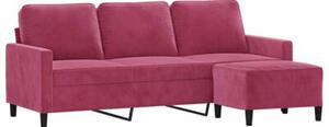 Sofa 3-osobowa z podnÃ³Å¼kiem winna czerwieÅ 180 cm, aksamit