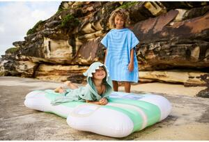 Niebieski dziecięcy ręcznik plażowy z kapturem Sunnylife Terry, 6-9 lat
