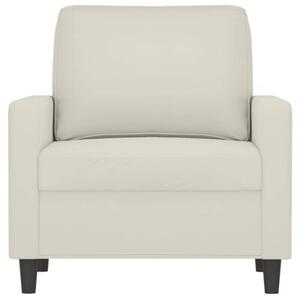 Fotel, kremowy, 60 cm, obity aksamitem